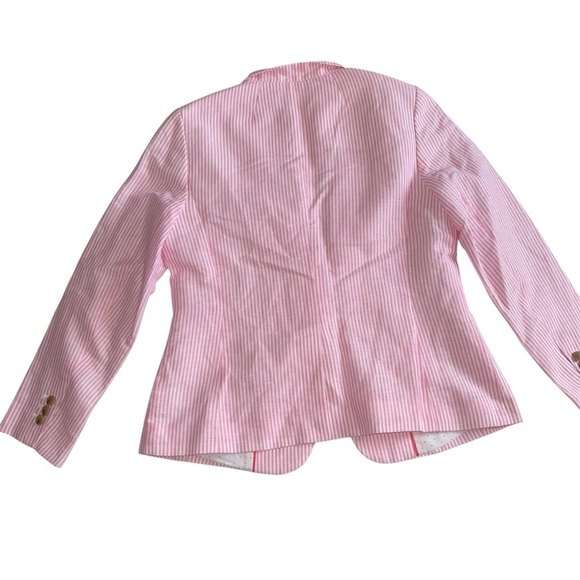 Talbots Women's Aberdeen Pink Striped Blazer Sz 6P - Picture 2 of 9